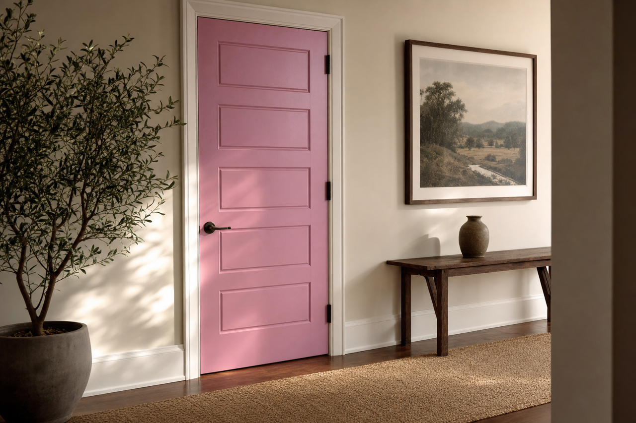 Cranberry Ice by Benjamin Moore on interior-doors