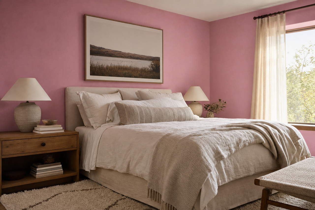 Cranberry Ice by Benjamin Moore on interiors