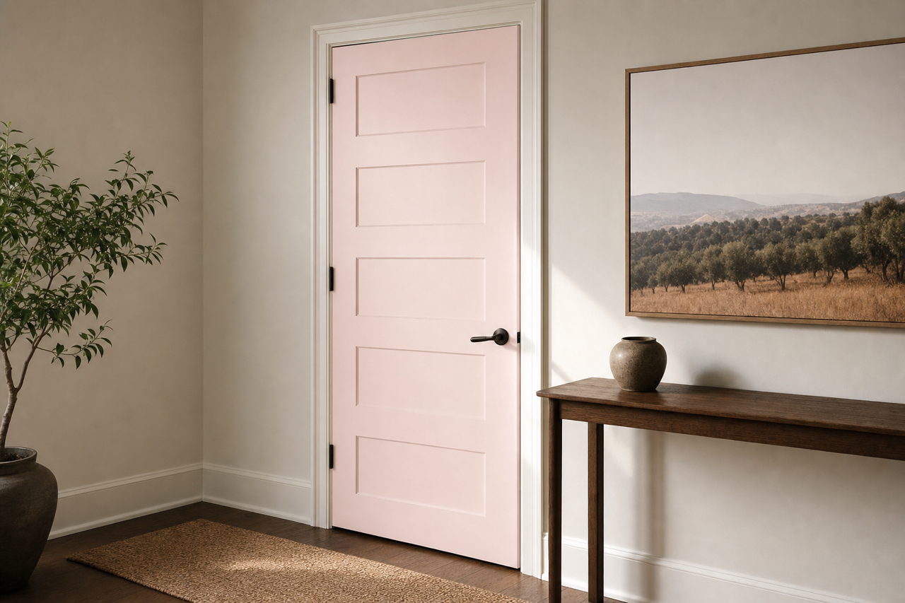 Rosemist by Benjamin Moore on interior-doors