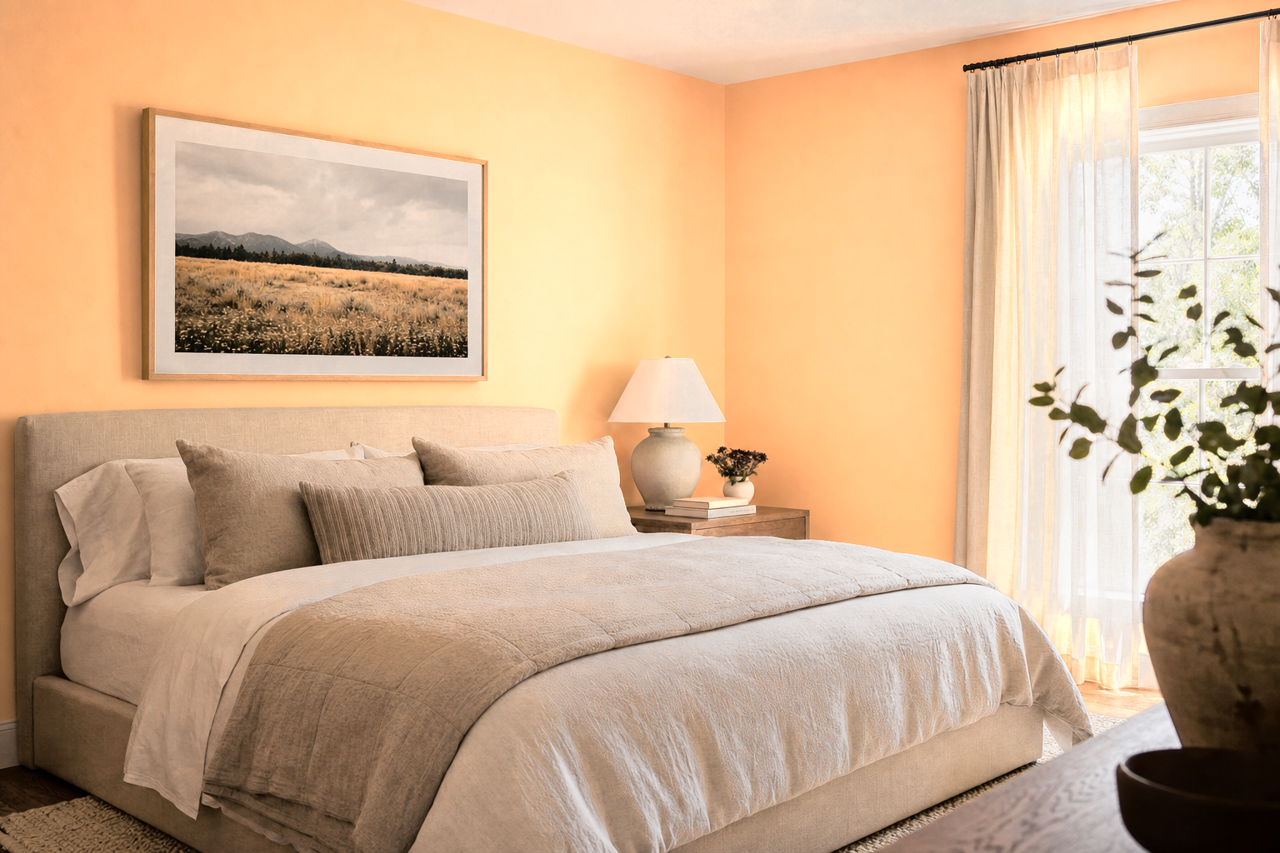 Peach Pudding by Benjamin Moore on interiors