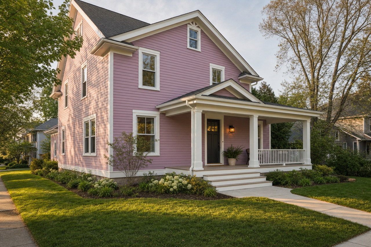 Victorian Purple by Benjamin Moore on exterior