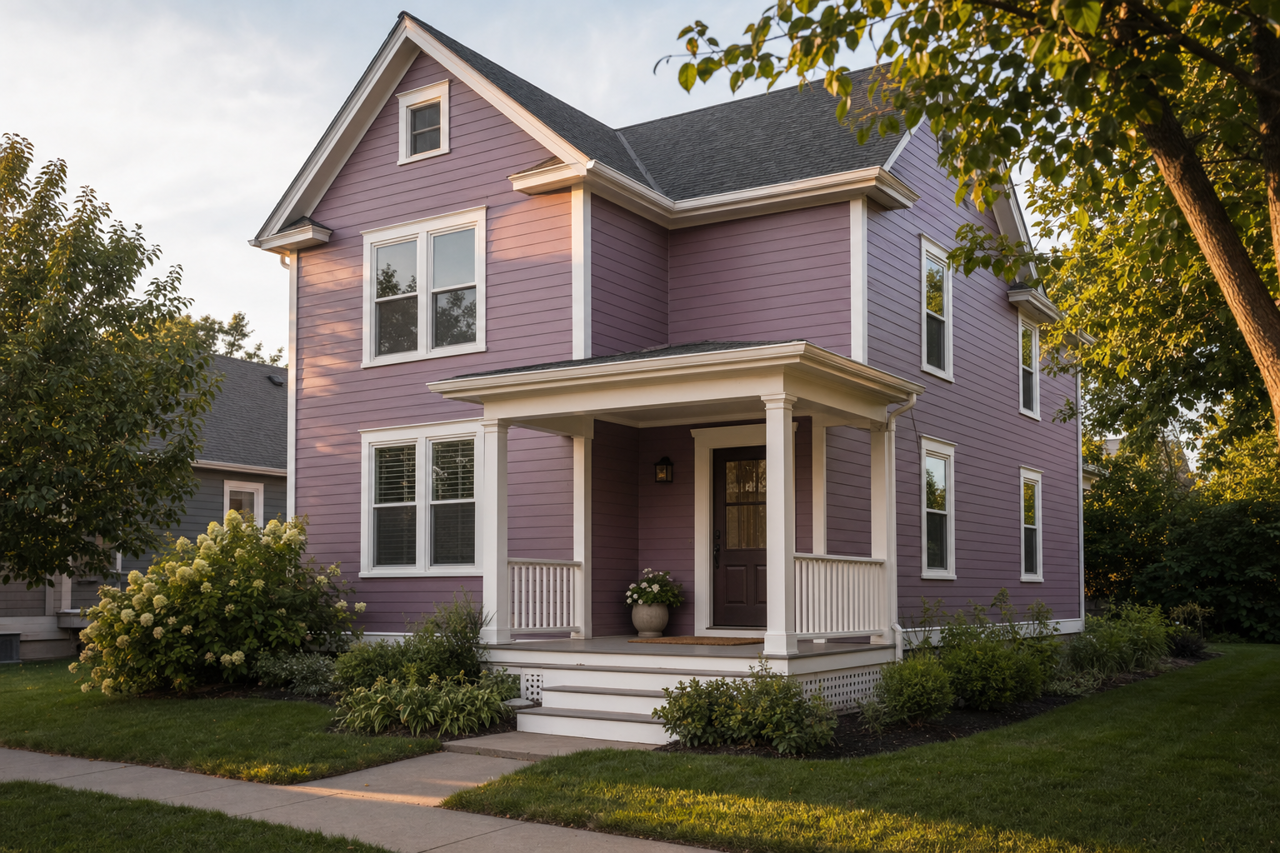 Plum Perfect by Benjamin Moore on exterior