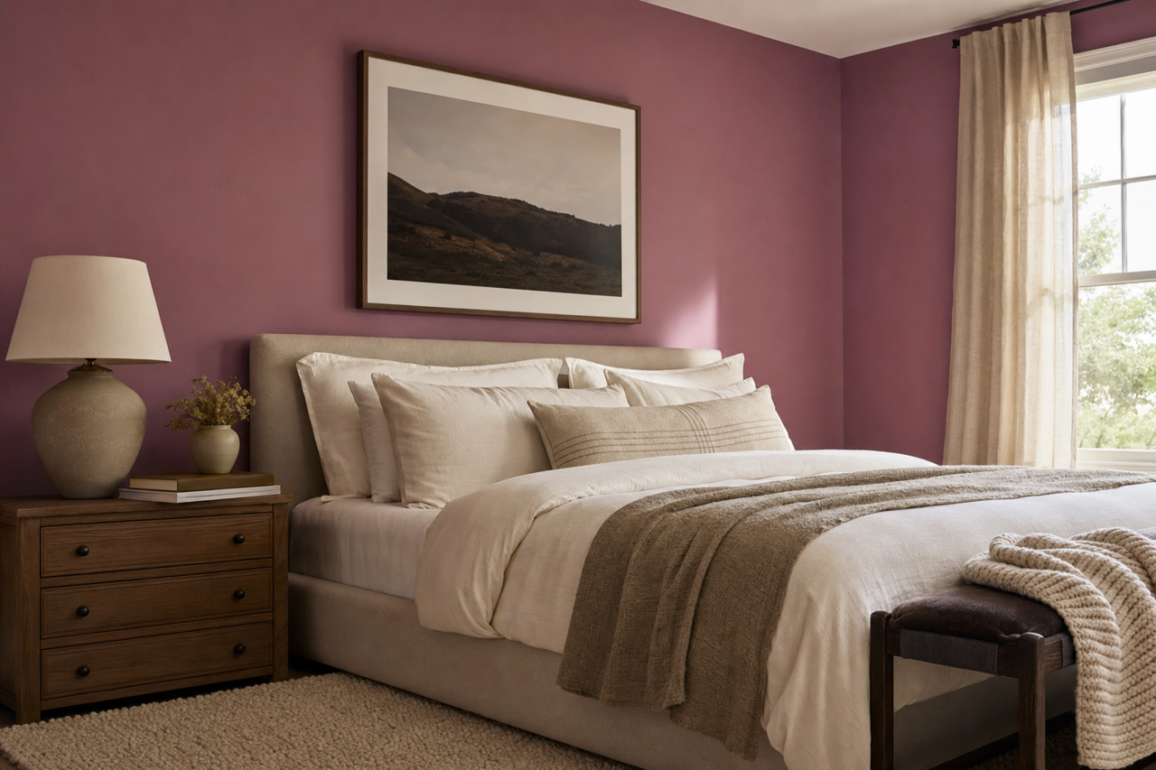 Plum Perfect by Benjamin Moore on interiors
