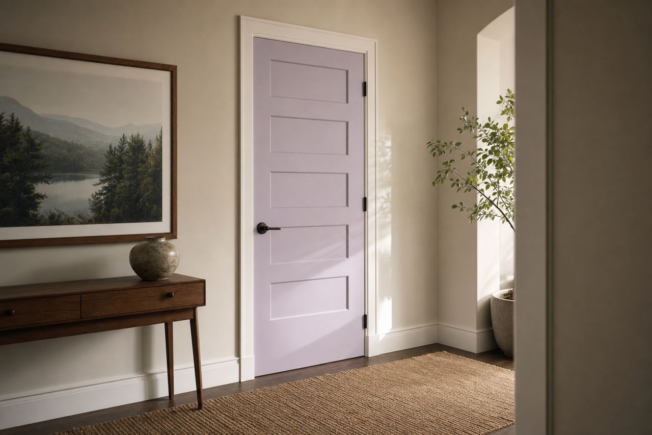 Violet Petal by Benjamin Moore on interior-doors