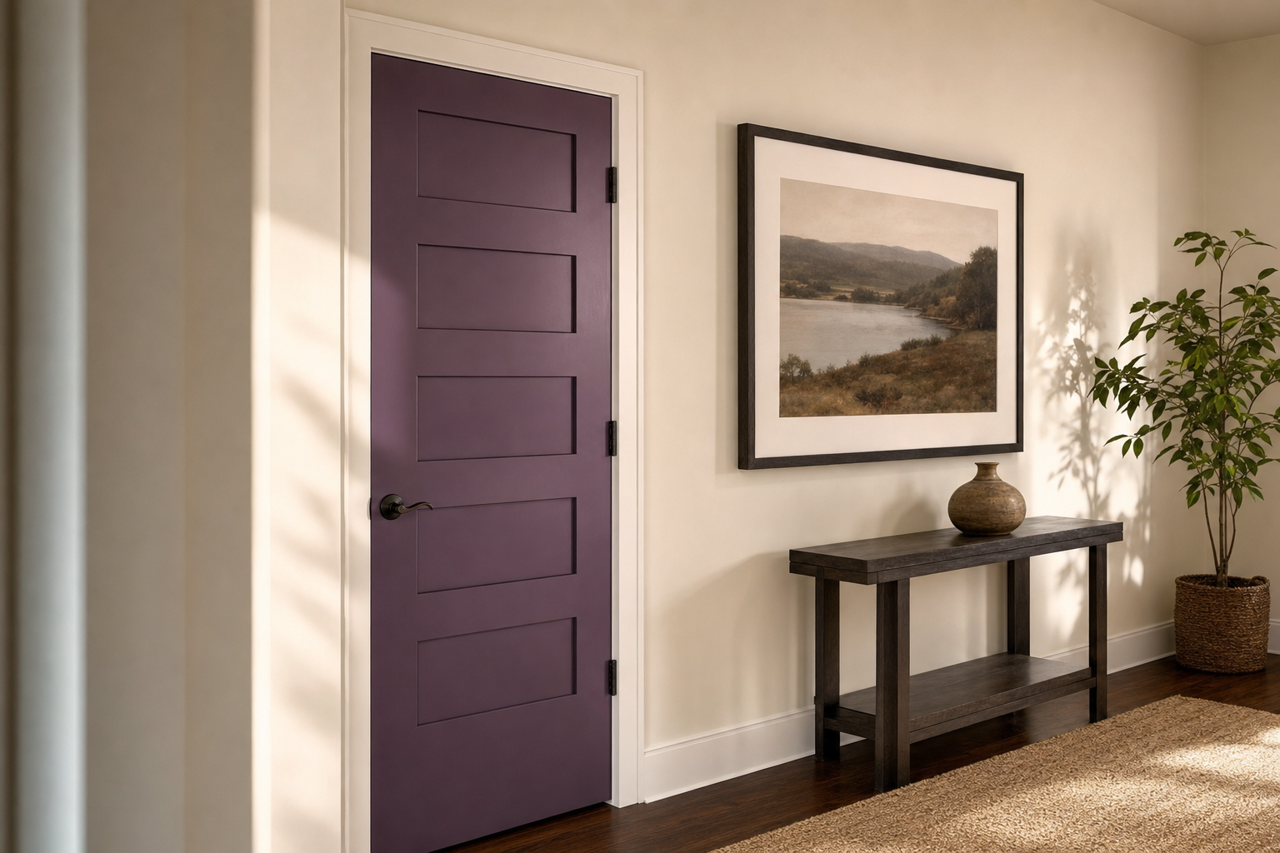Purple by Benjamin Moore on interior-doors