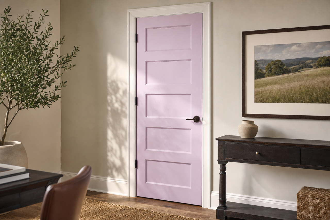 Spring Lilac by Benjamin Moore on interior-doors