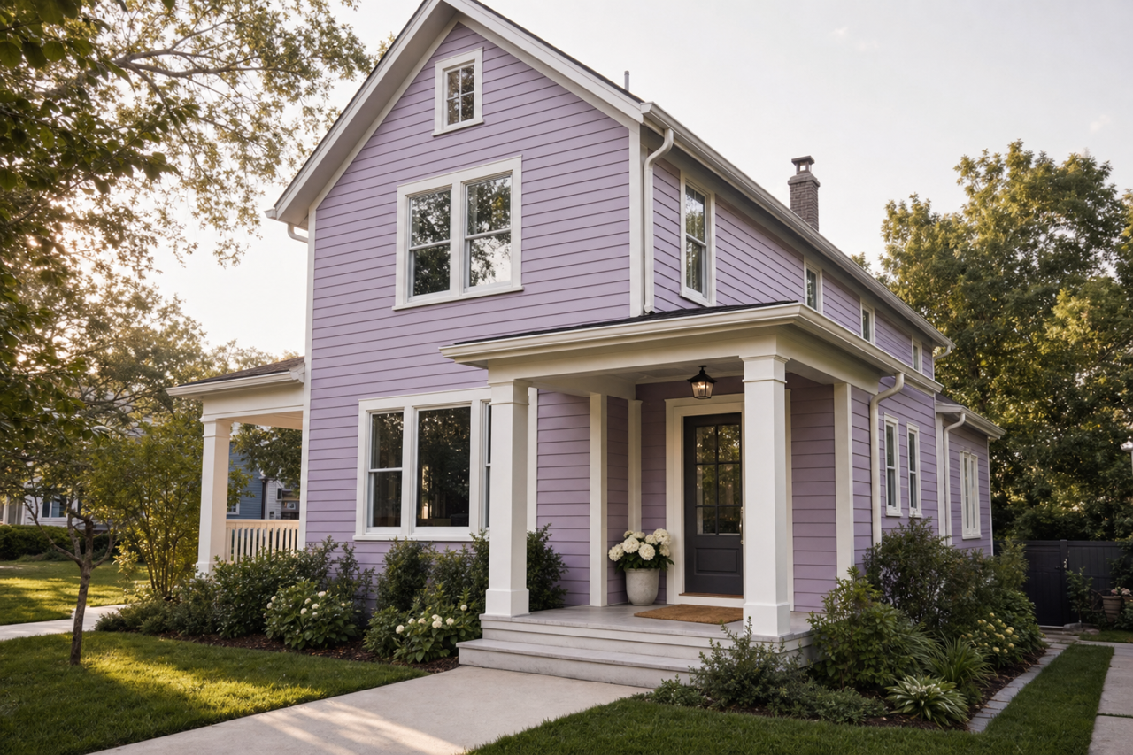 Hydrangea by Benjamin Moore on exterior
