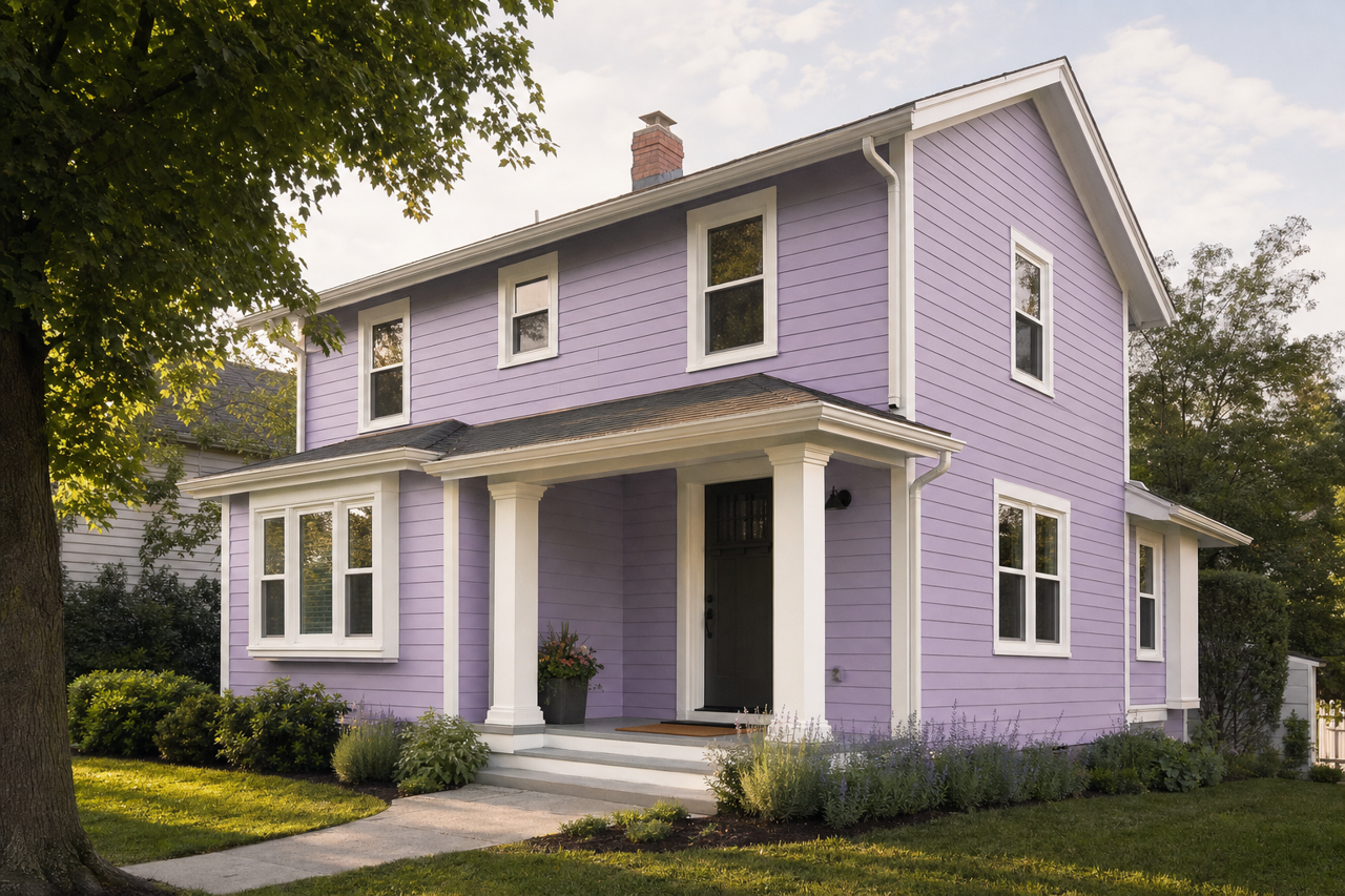 Heather Plum by Benjamin Moore on exterior