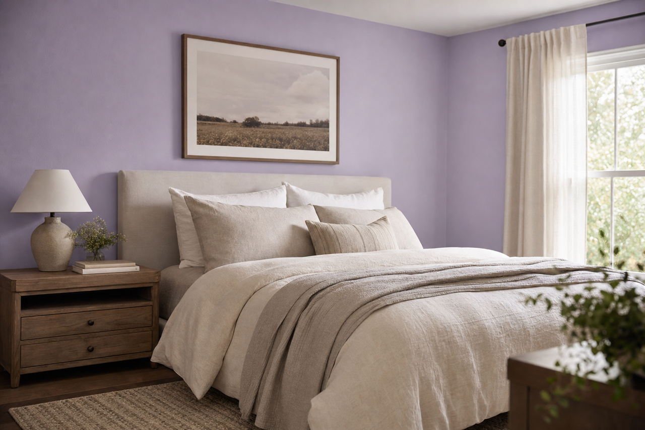 Heather Plum by Benjamin Moore on interiors