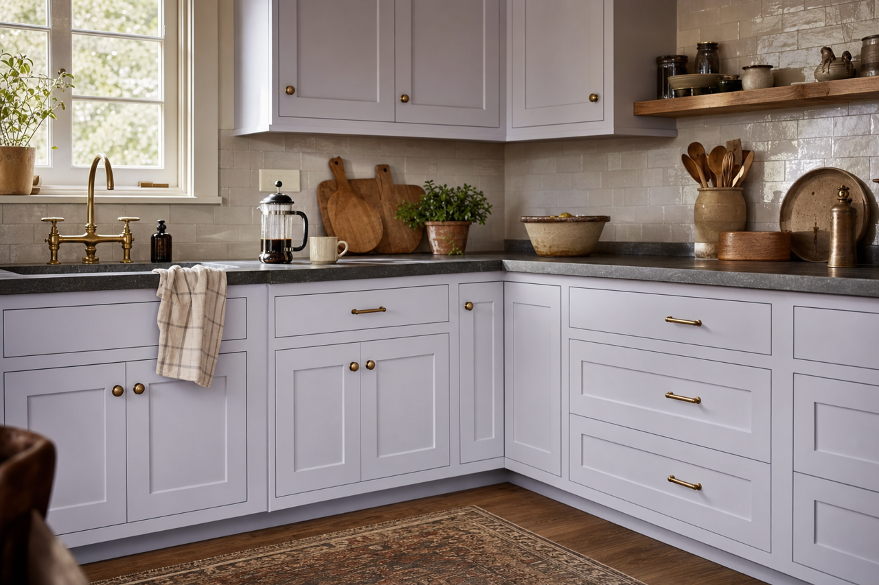 Spring by Benjamin Moore on cabinets