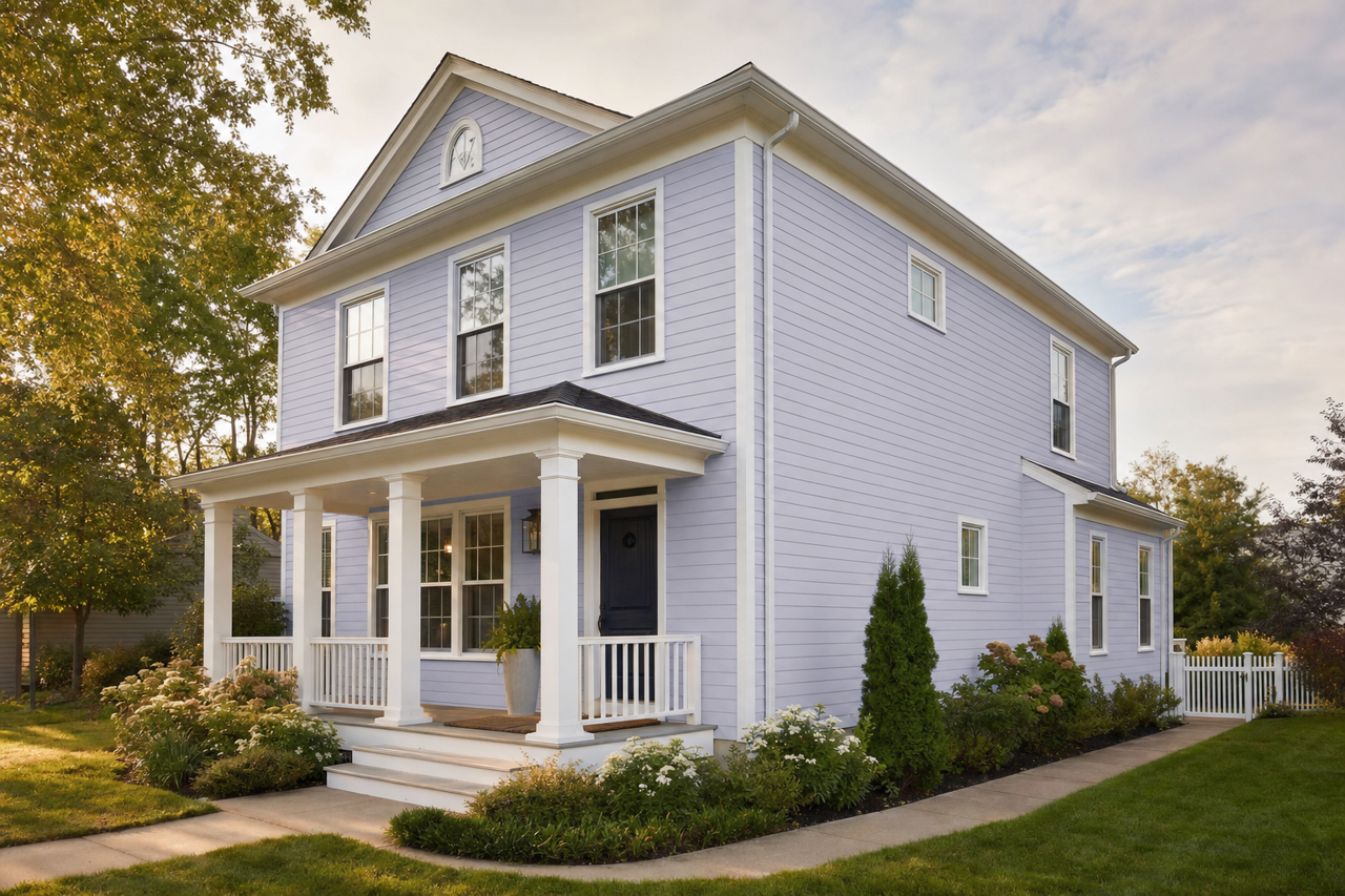 French Lilac by Benjamin Moore on exterior