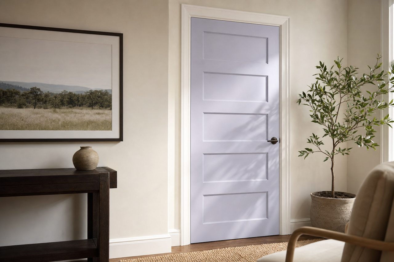 French Lilac by Benjamin Moore on interior-doors