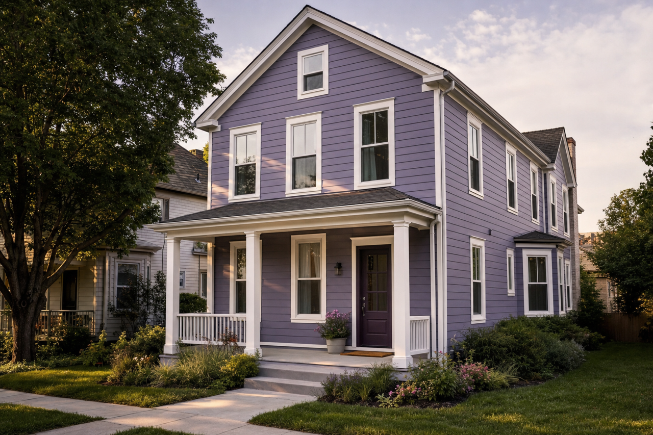 Purple by Benjamin Moore on exterior