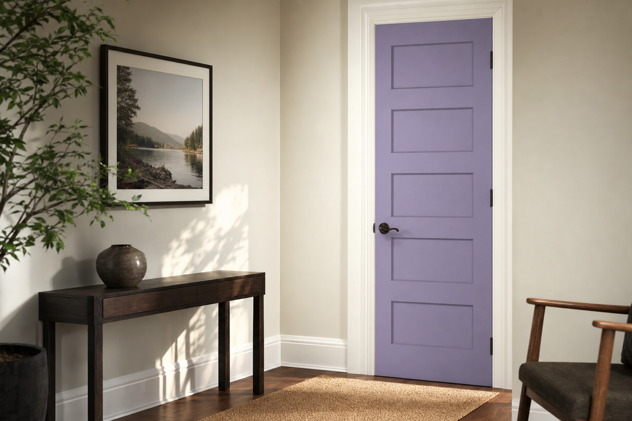 Purple by Benjamin Moore on interior-doors
