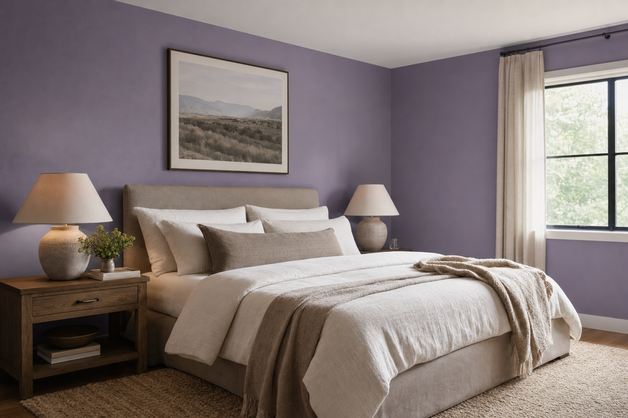 Purple by Benjamin Moore on interiors
