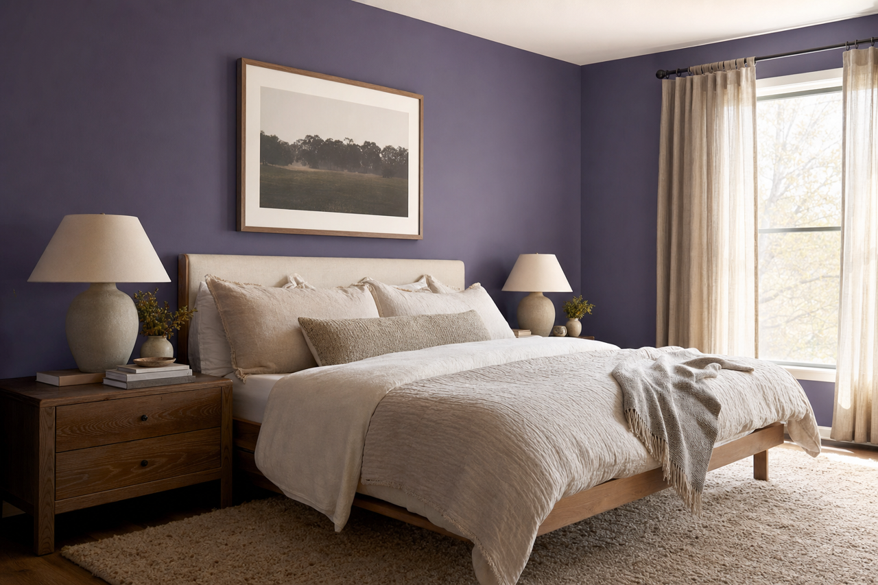 Mauve Bauhaus by Benjamin Moore on interiors