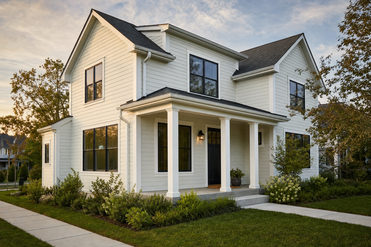 White by Benjamin Moore on exterior