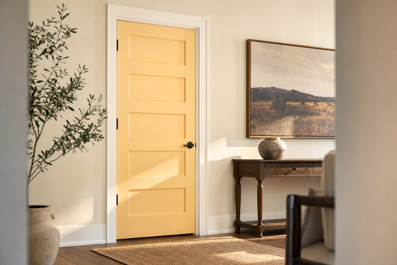 Citrus by Benjamin Moore on interior-doors