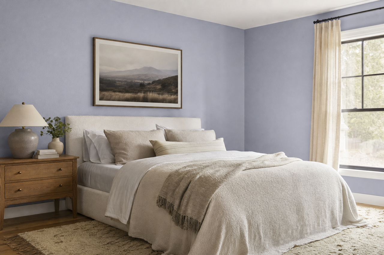 Central Mauve by Benjamin Moore on interiors
