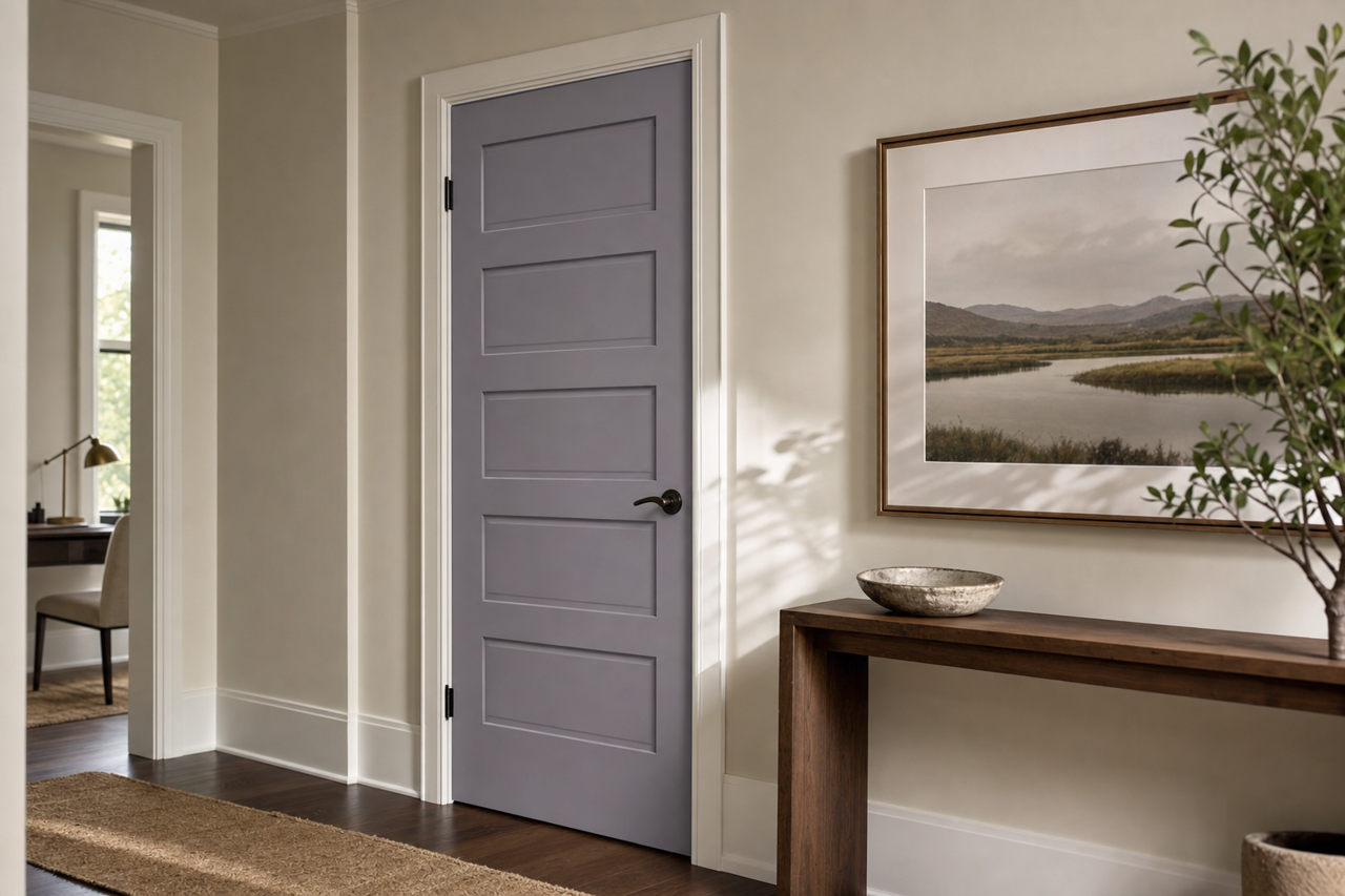 Purple Haze by Benjamin Moore on interior-doors