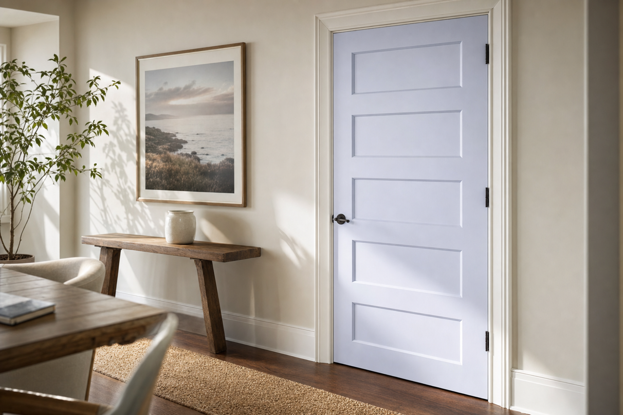 Lavender Secret by Benjamin Moore on interior-doors