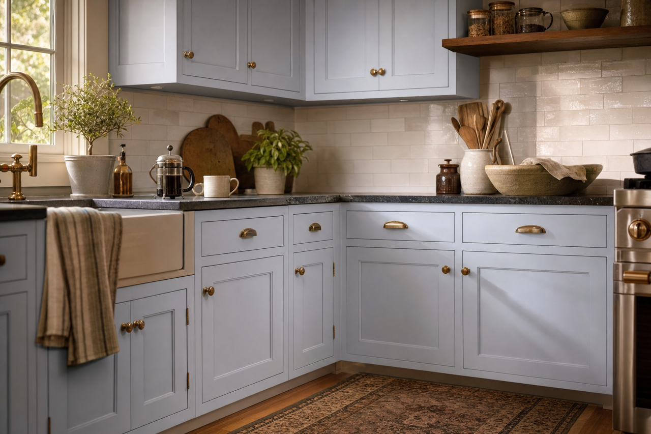 English Hyacint by Benjamin Moore on cabinets