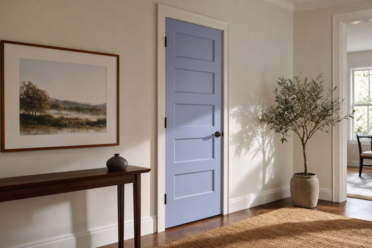 Persian Violet by Benjamin Moore on interior-doors