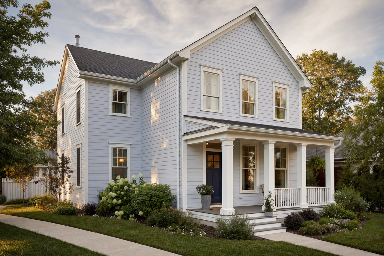 Violet Sparkle by Benjamin Moore on exterior