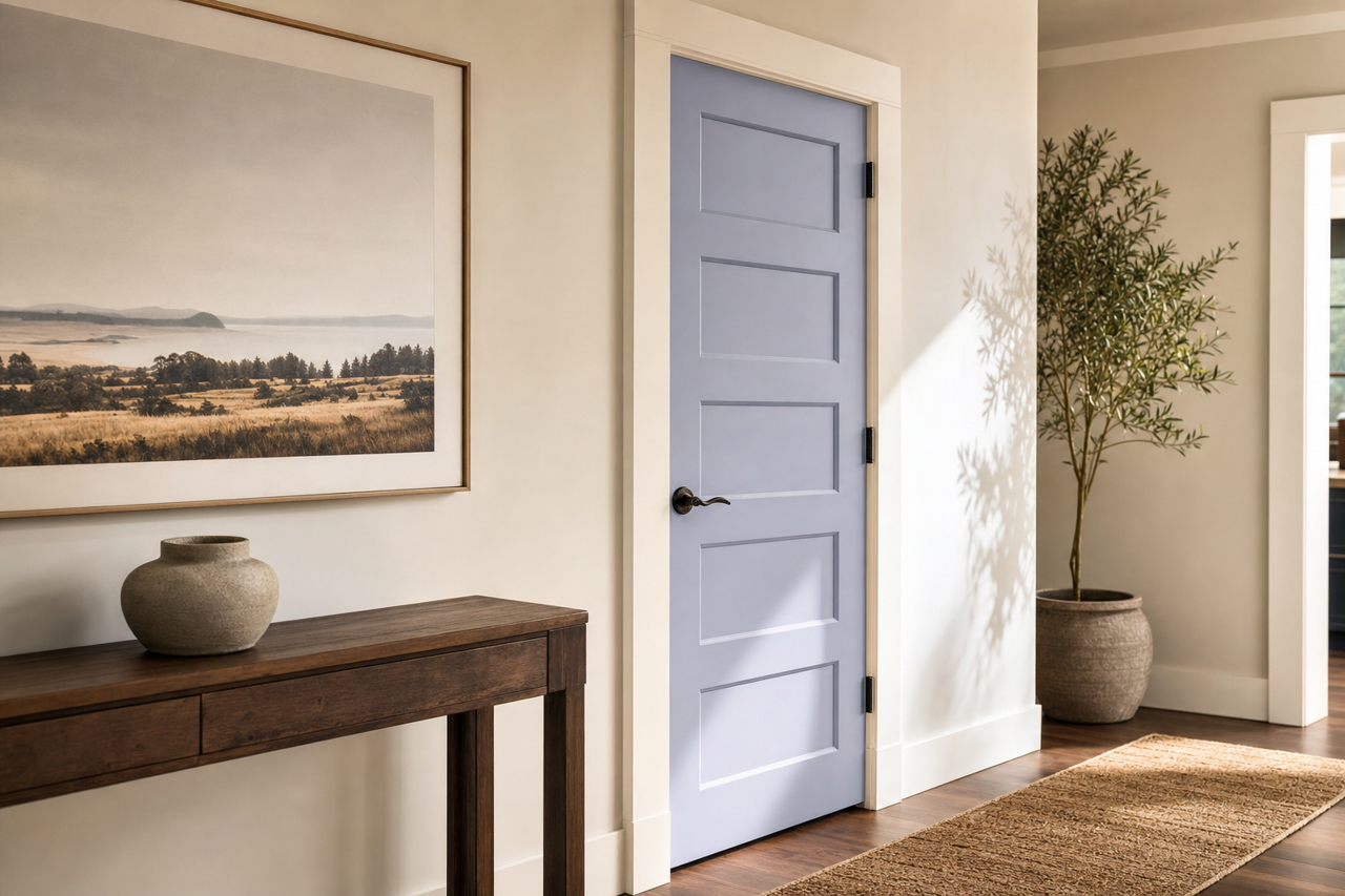 Blue Violet by Benjamin Moore on interior-doors