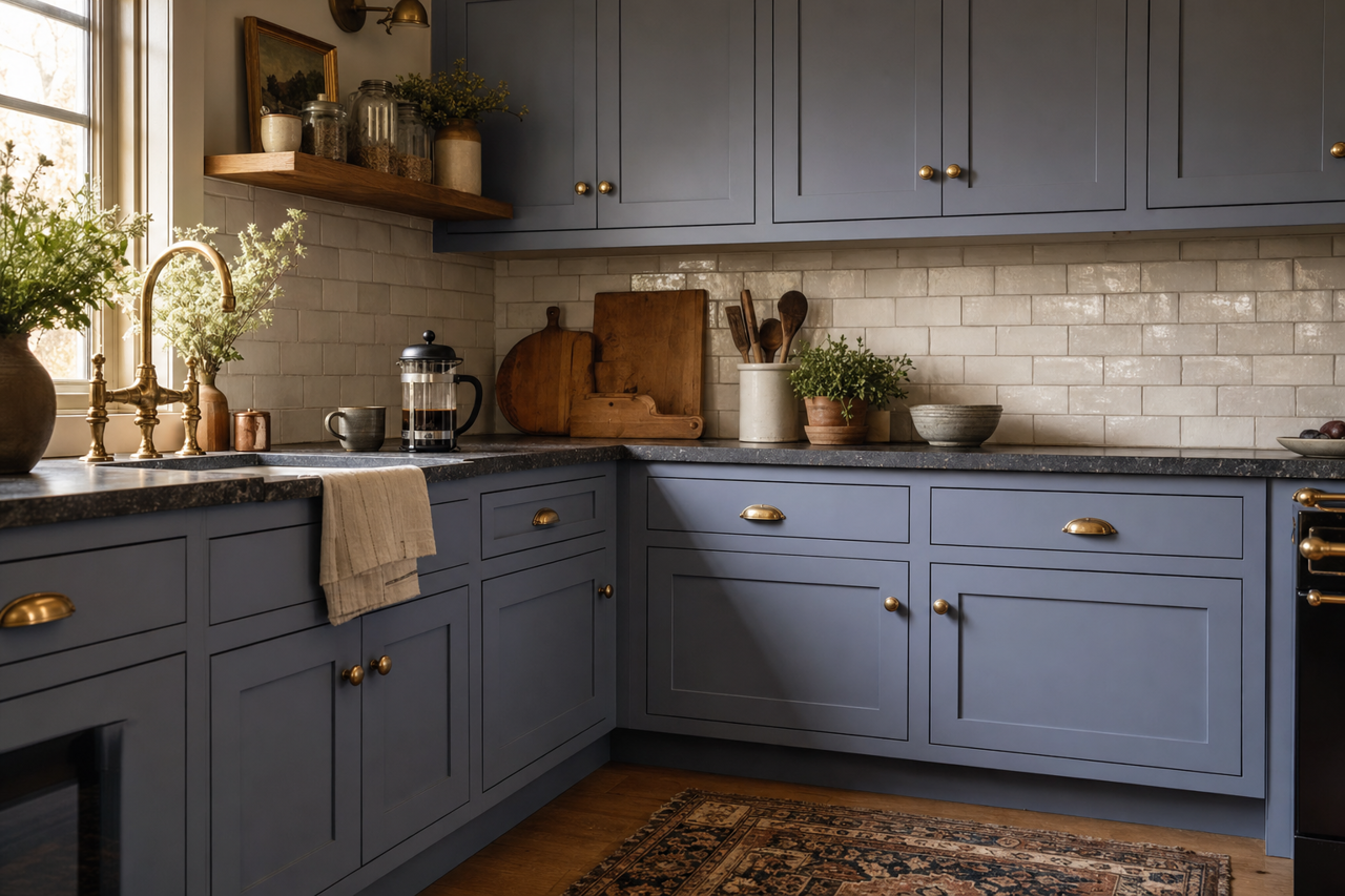 Queen's Wreath by Benjamin Moore on cabinets