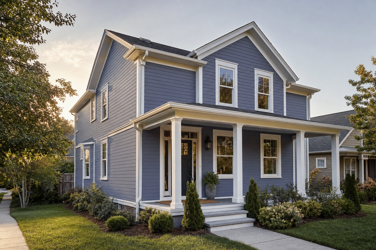 French Violet by Benjamin Moore on exterior