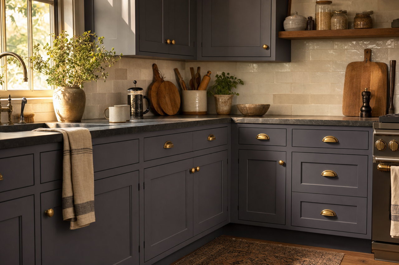 Wood by Benjamin Moore on cabinets