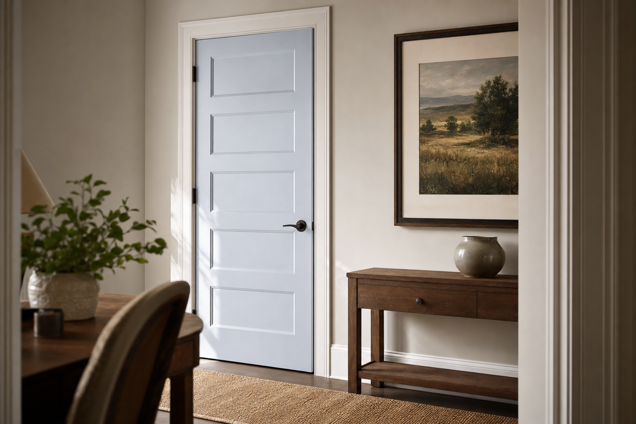 Celestia Blue by Benjamin Moore on interior-doors