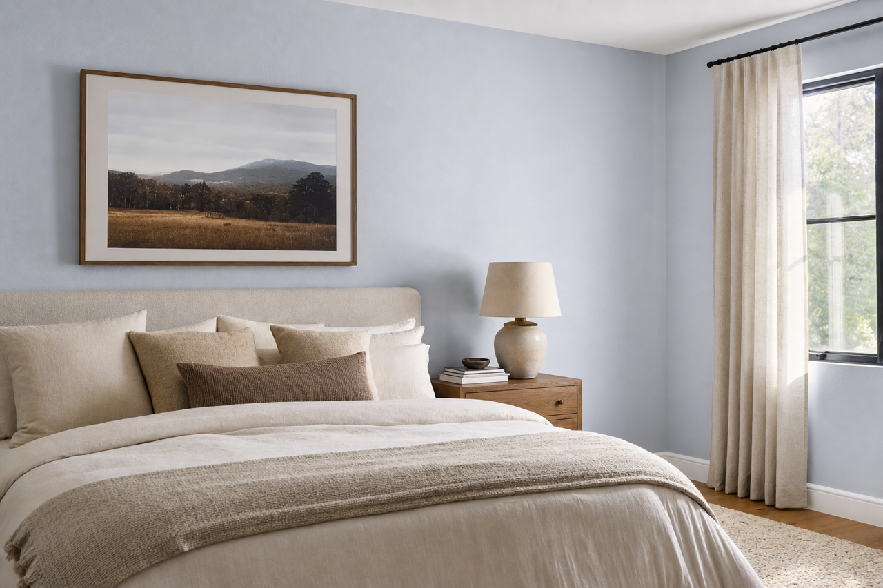 Celestia Blue by Benjamin Moore on interiors