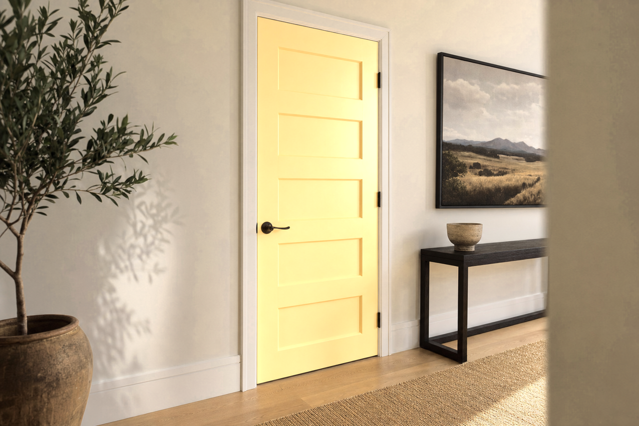 Golden Light by Benjamin Moore on interior-doors