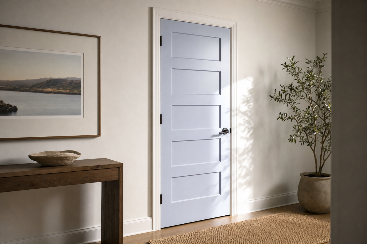 Feather Soft by Benjamin Moore on interior-doors