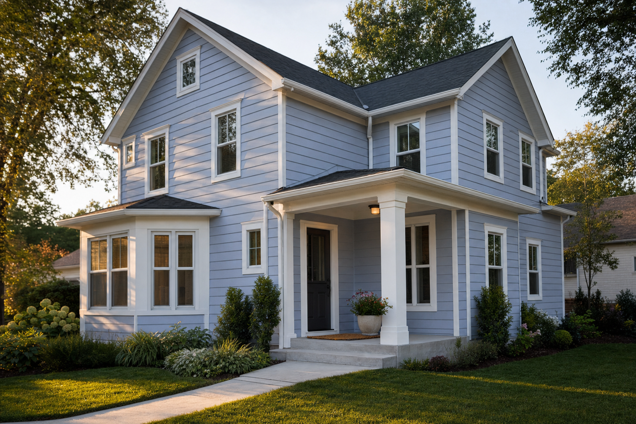 Blue Pearl by Benjamin Moore on exterior