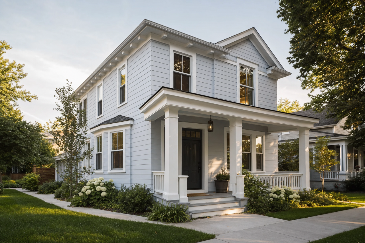 Violet Mist by Benjamin Moore on exterior