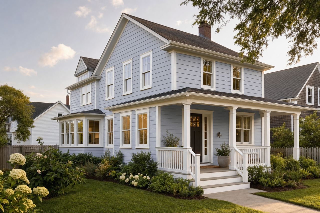 Lavender by Benjamin Moore on exterior