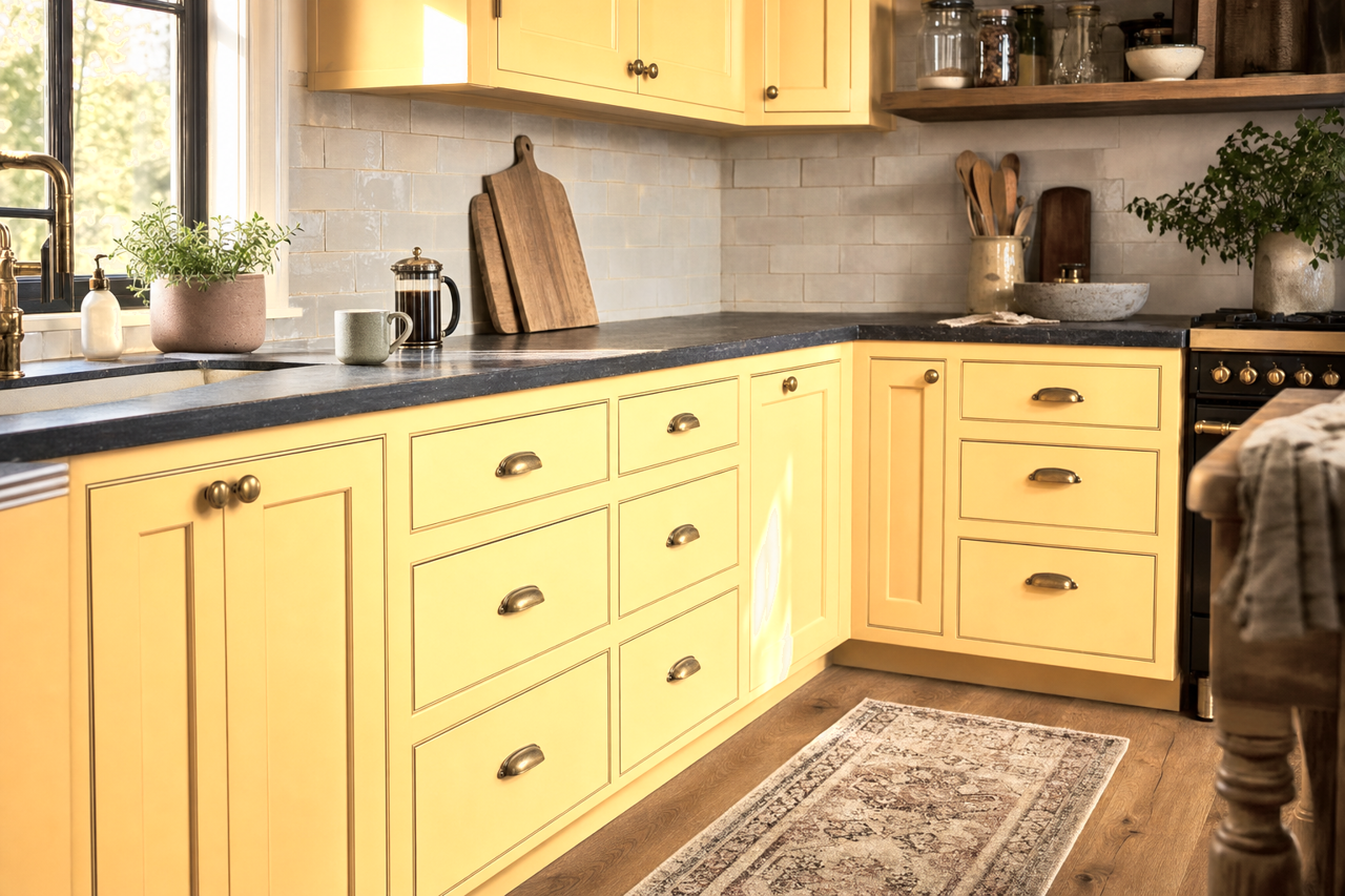 Honey by Benjamin Moore on cabinets