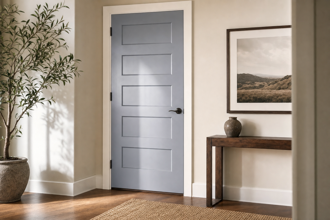 Irises by Benjamin Moore on interior-doors