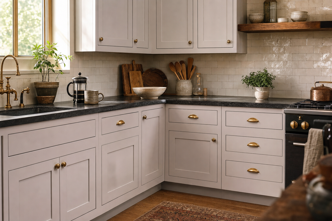 Piano Concerto by Benjamin Moore on cabinets