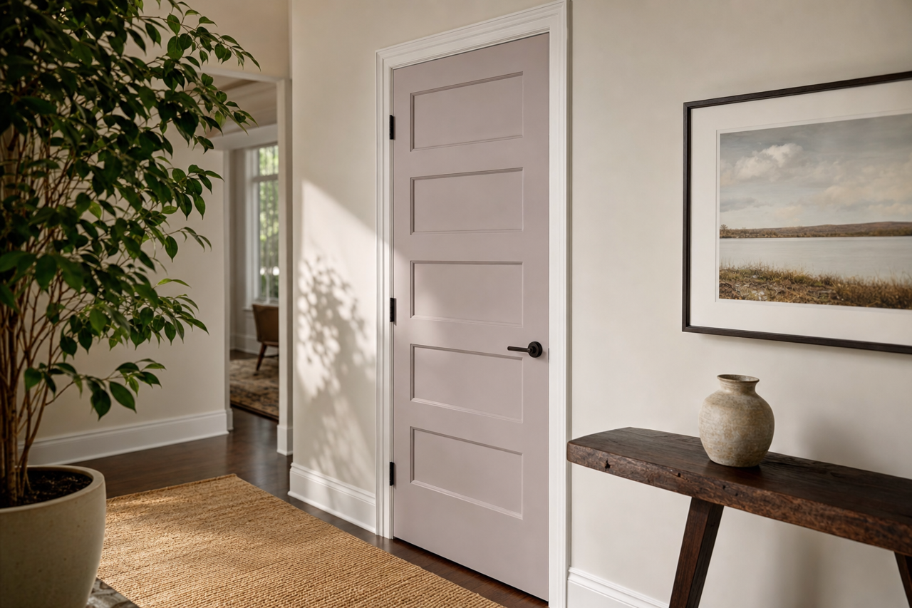 Dusk to Down by Benjamin Moore on interior-doors