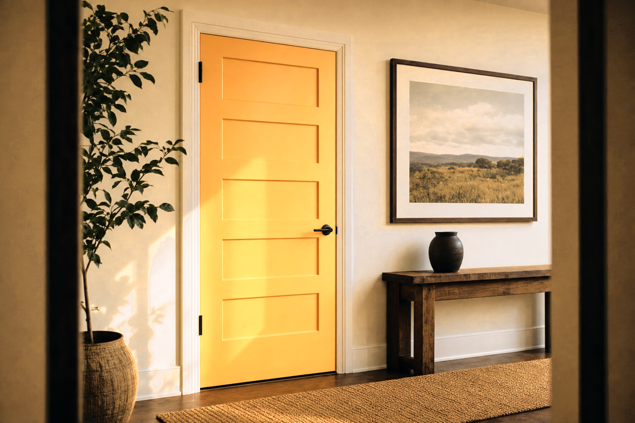 Honeybell by Benjamin Moore on interior-doors