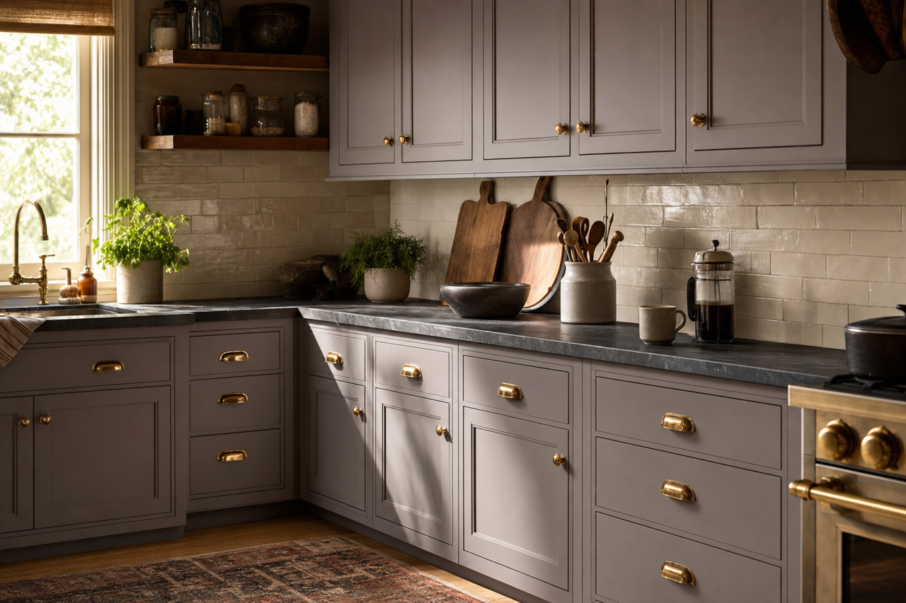 Vintage Charm by Benjamin Moore on cabinets