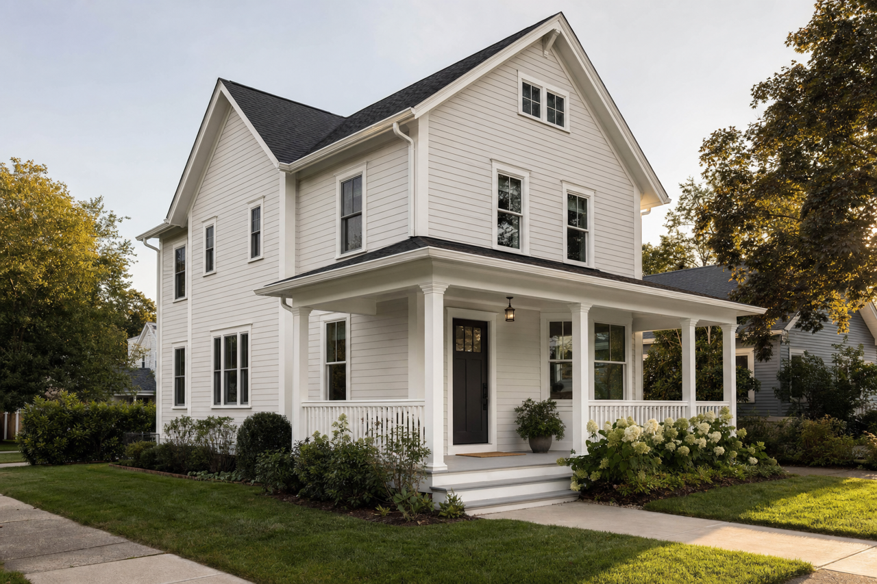 Silver by Benjamin Moore on exterior