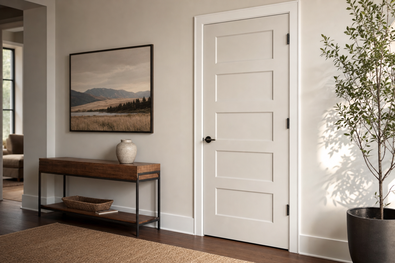Silver by Benjamin Moore on interior-doors