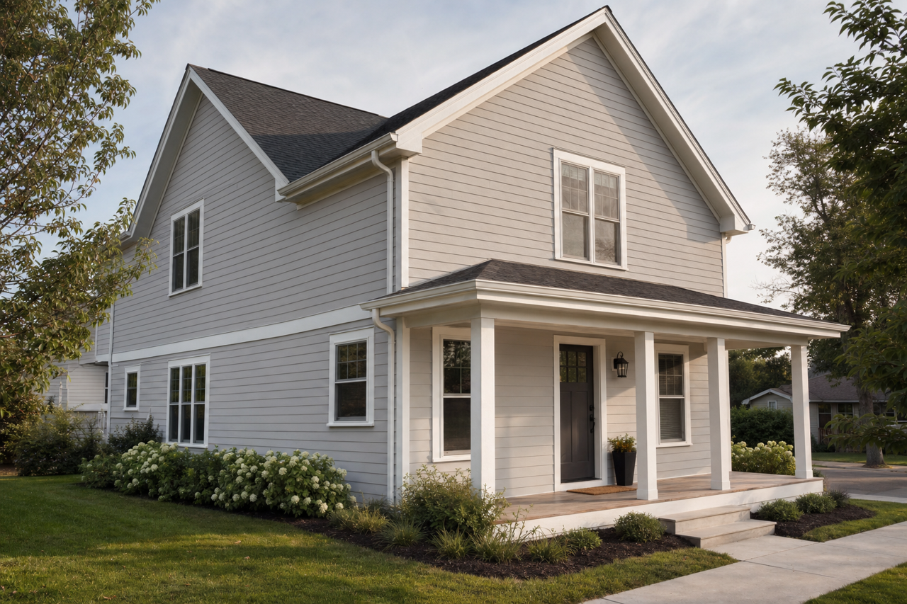 Silver by Benjamin Moore on exterior