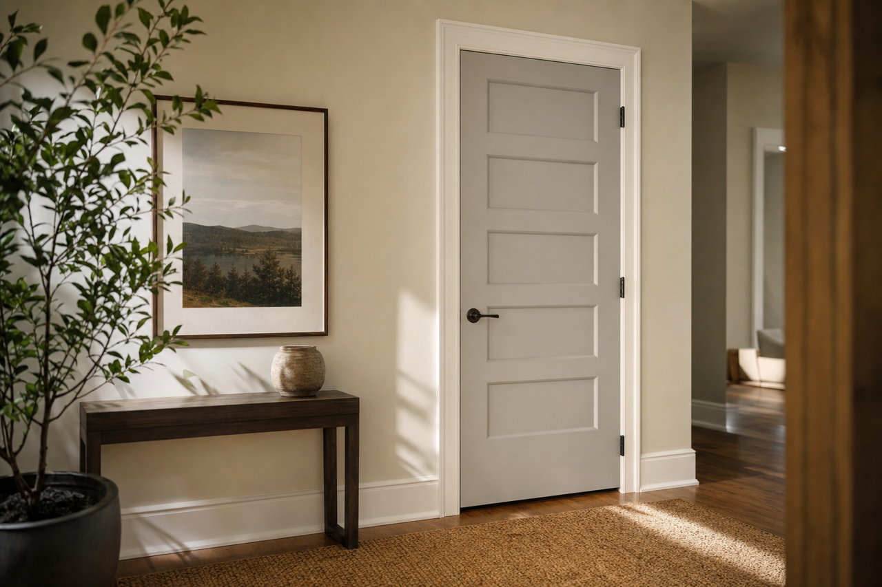 Silver by Benjamin Moore on interior-doors