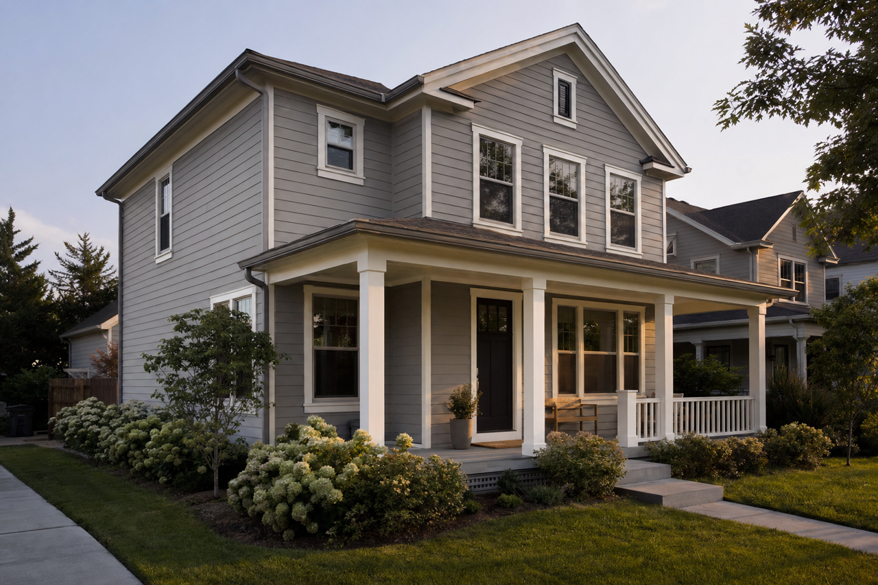 Sterling by Benjamin Moore on exterior